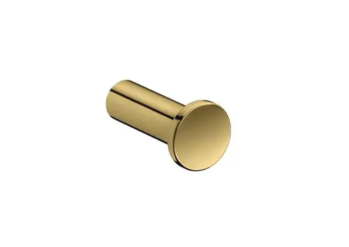 Kreisförmiger Haken in polierter Goldoptik von AXOR. Das Produkt hat einen schlichten, modernen Look und ist für die Wandmontage geeignet.